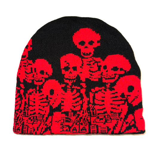 Reversible Red Skeletons Beanie
